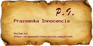 Prazsenka Innocencia névjegykártya